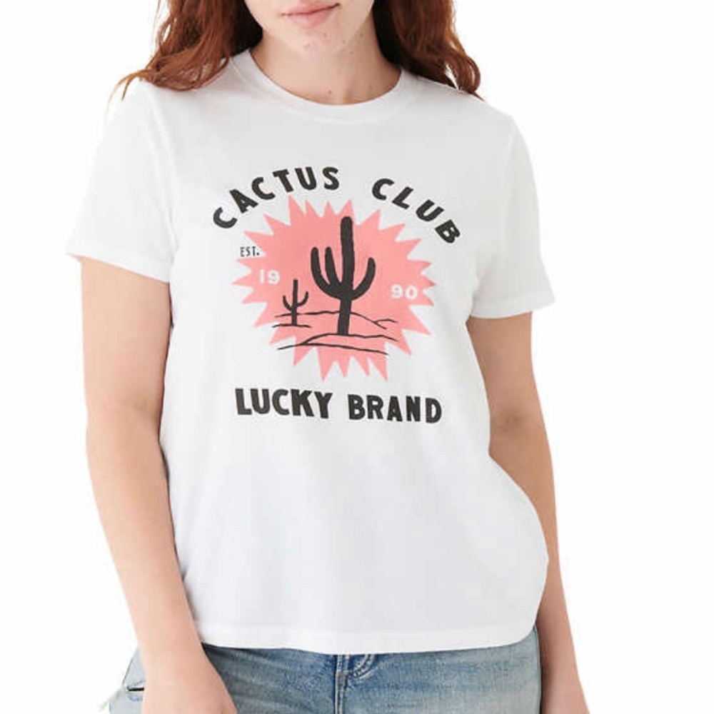 Lucky Brand Women's Top Sz XXL Reg Graphic Tee Short Sleeve Blue - Picture 1 of 3